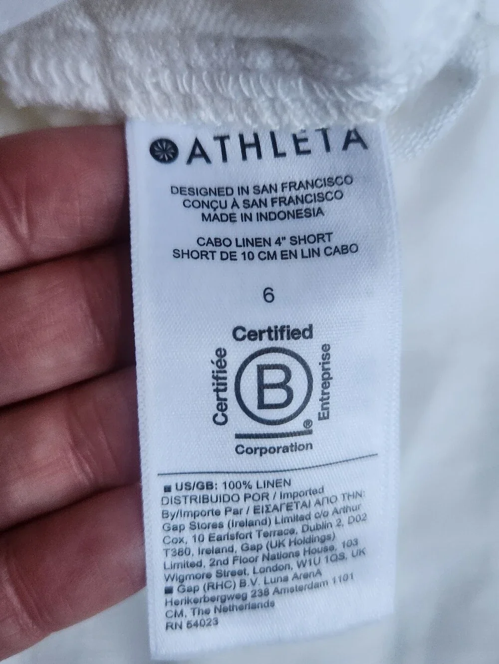 Athleta Women's White Cabo Linen Shorts - Picture 2 of 9